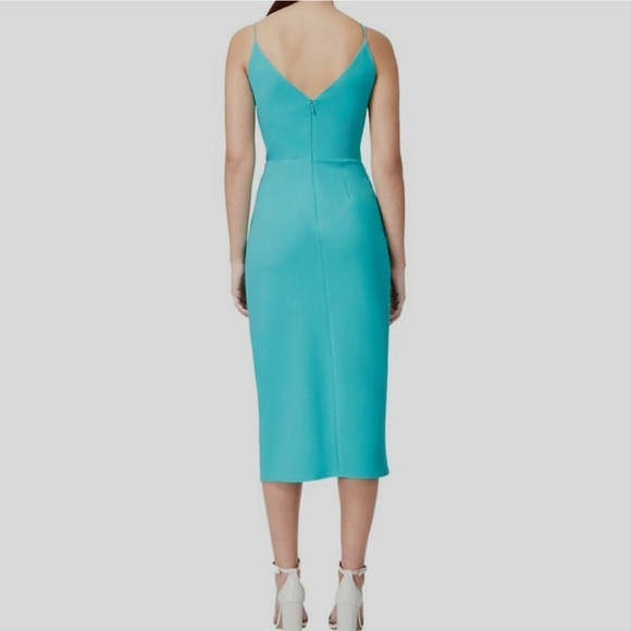 Betsey Johnson Women's Turquoise Blue Sleeveless Surplice V-Neck Wrap Dress - Picture 3 of 6